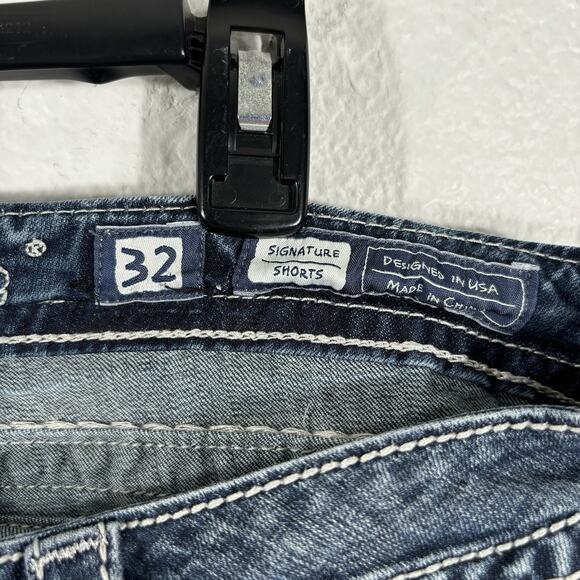 Miss Me Shorts Size 32 Signature Denim Flag Distressed Cotton Blend JE7010H3 - Picture 9 of 11